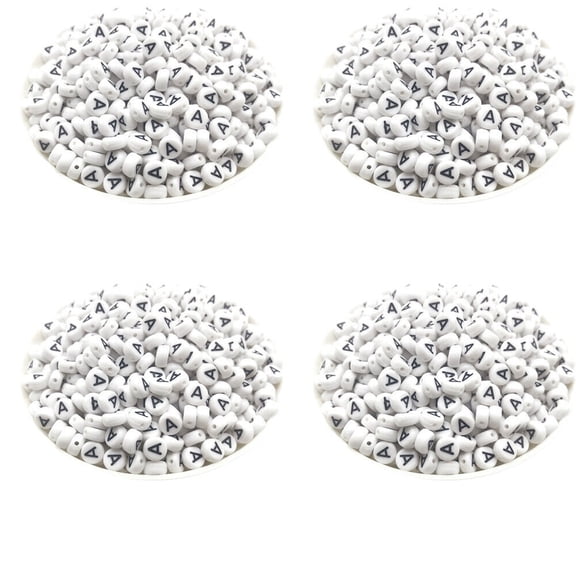 US 400-800 Round 7mm Acrylic Alphabet Beads Flat Round Letter DIY Jewelry Making