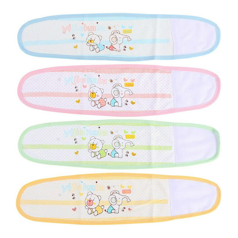 US 4Pc Baby Infant Umbilical Cord Belly Band Cartoon Cotton Soft