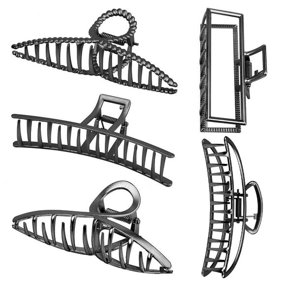 US 5-10 Pack Metal Jumbo Hair Claw Clip Large Strong Hold for Thick Hair Nonslip