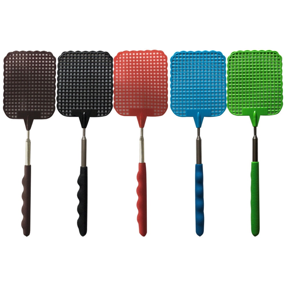 US 510 Pc Fly Swatters Extendable Durable Plastic Stainless Handle Bug
