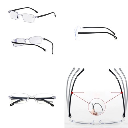 US 5-10 Pc Rectangular Rimless Blue Light Blocking Reading Glasses Unisex Reader