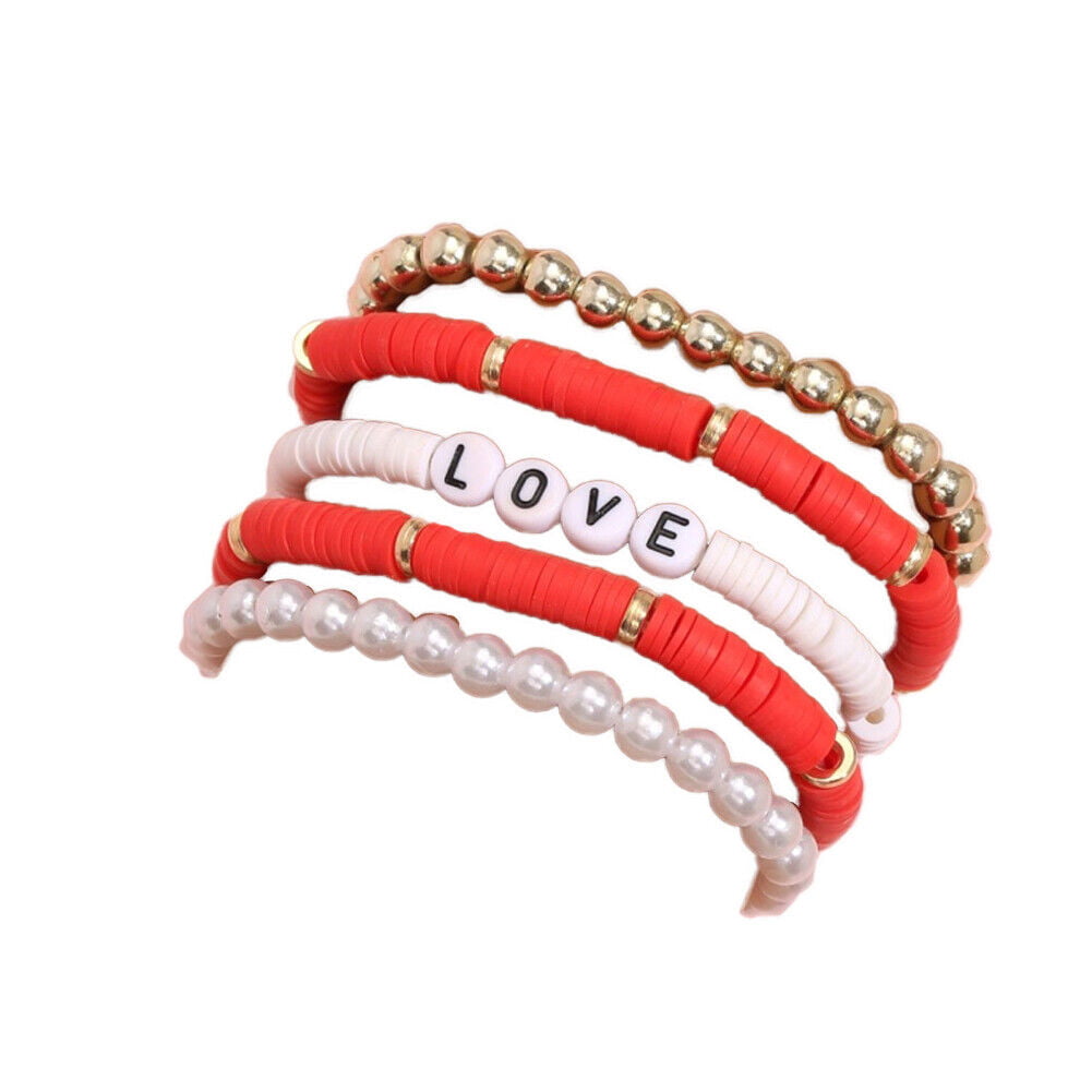 Hot Pink & Red Polymer Clay Bracelet – Golden Thread, Inc.