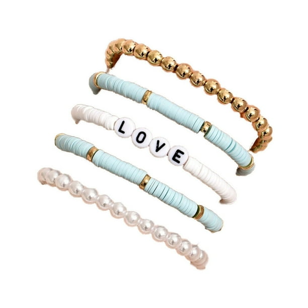 US 5-10 Pc Set Bohemian Colorful Clay Beaded Stackable Handmade Polymer Bracelet US 5-10 Pc Set Bohemian Colorful Clay Beaded Stackable Handmade Polymer Bracelet