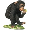 thumbnail image 1 of US 5.25 Inch Baby Chimp Eating Decorative Statue Figurine, Black, 1 of 1