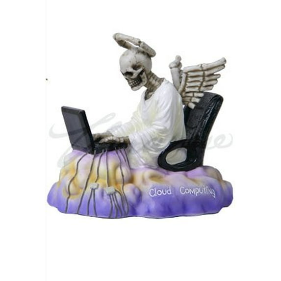 US 5.25 Inch Cloud Computing Angel Skeleton Statue Figurine, Multicolor