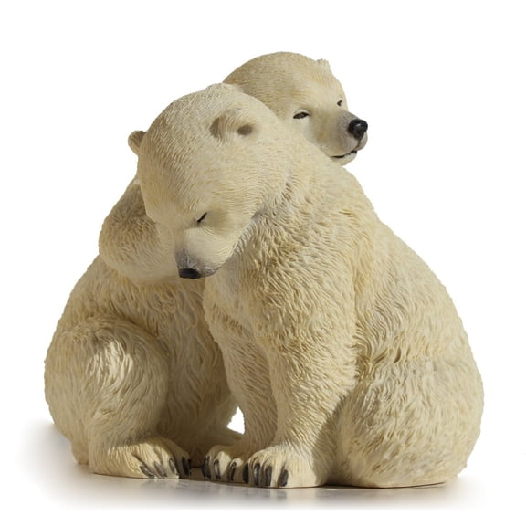 US 5.5 Inch Animal Figurine Two Polar Bear Cubs Collectible Display