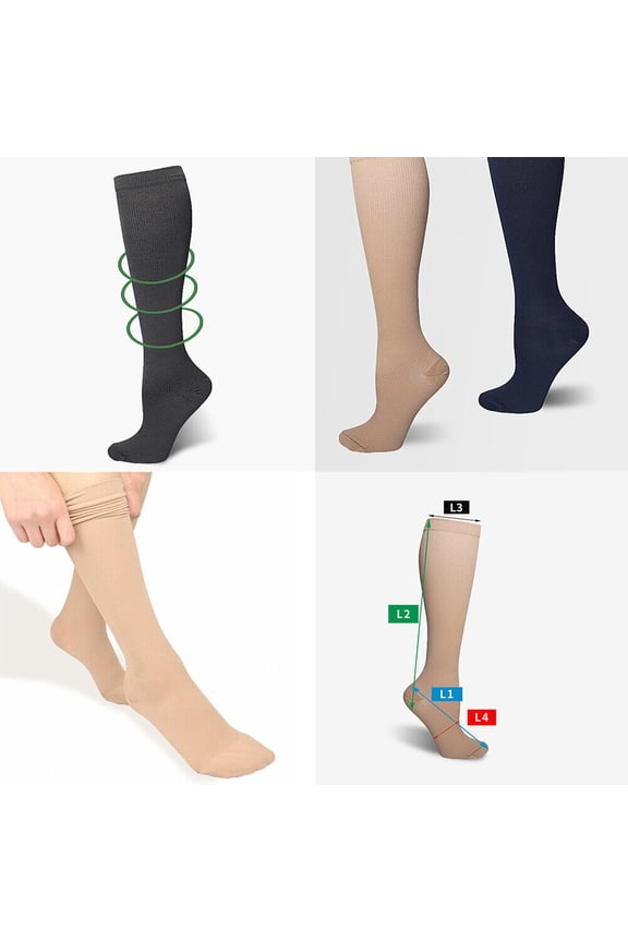 US 6-12Pairs Compression 15-20mmHg Graduated Support Socks Calf Men Women S-XXL