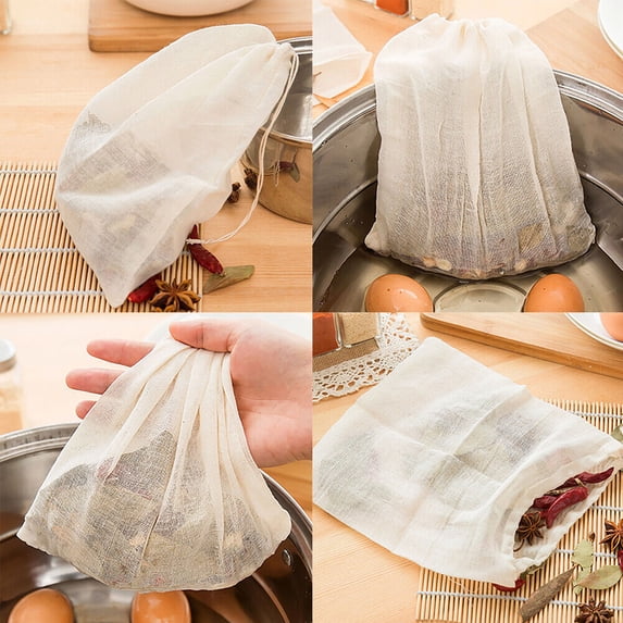 US 6-12Pc Organic Cotton Nut Milk Bag Reusable Food Strainer Brew Coffee Cloth