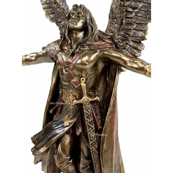 US 6.5 Inch Ascending Warrior Angel Cold Cast Bronze Sculpture Figurine