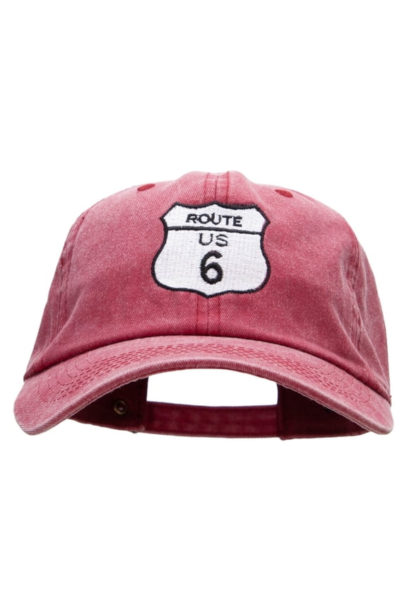 US 6 Embroidered Unstructured Cotton Cap - Wine OSFM