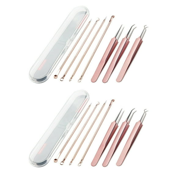 US 7 Pack Blackhead Remover Pimple Squeeze Comedone Extractor Tweezer Tools