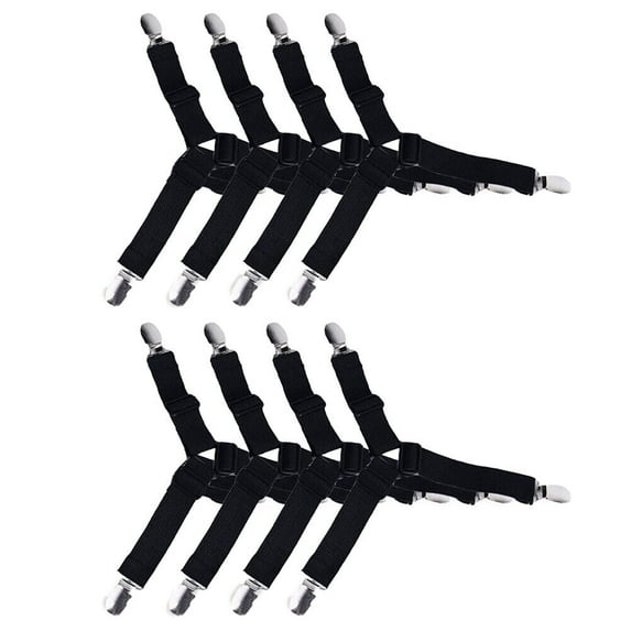 US 8 Bed Suspender Strap Triangle Gripper Mattress Sheet Clip Fastener Holder