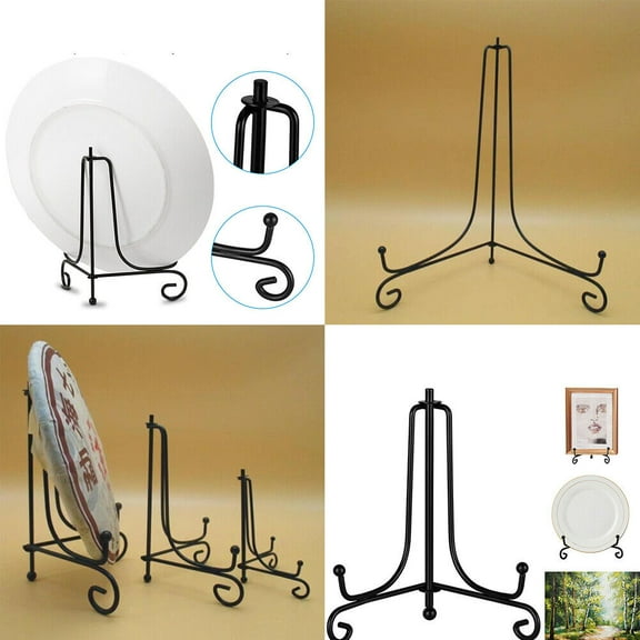 US 8-16 Pc Iron Easel Display Stand Holders Picture Frames Decorative Plates Art