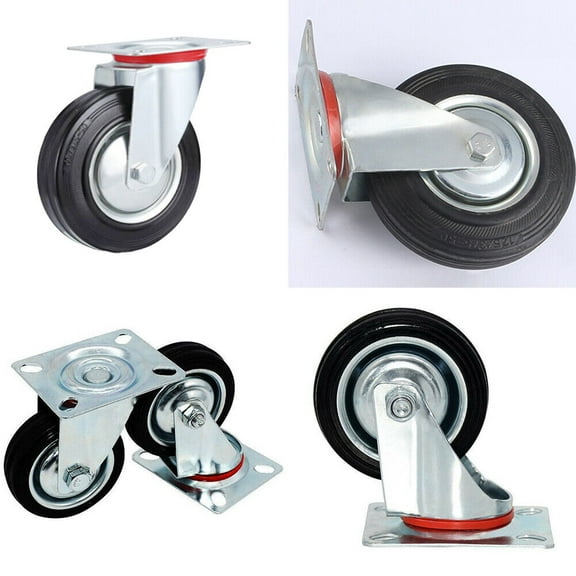 US 8 Pack 3" Swivel Caster Wheels Rubber Base Top Plate & Bearing Heavy Duty