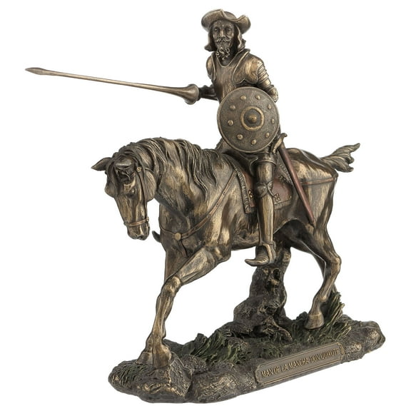 US 9.13 Inch Don Quixote Novel Writer Cold Cast Bronze Figurine