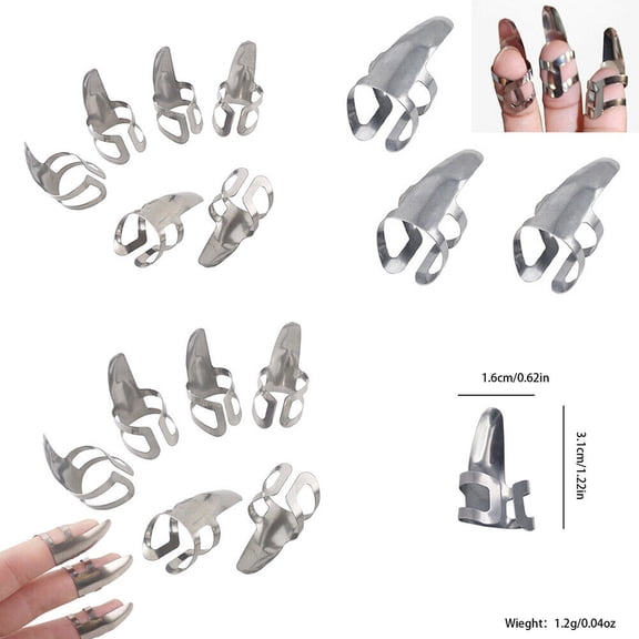 US 9-18Pc Finger Picks Stainless Steel for Banjo Ukulele Guitar Picks Plectrums