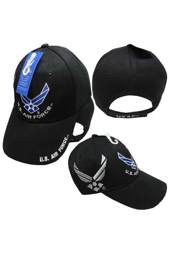 US AIR FORCE OFFICIALLY LICENSED WITH Wings EMBROIDERED USAF BLACK Hat CAP