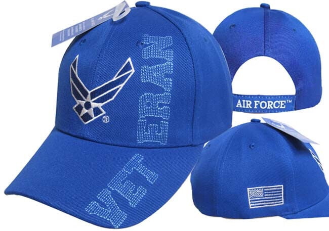 AES U.S. Air Force Wings Embroidered Cap - Olive Green Military Hat With Hook & Loop Strap - Officially Licensed