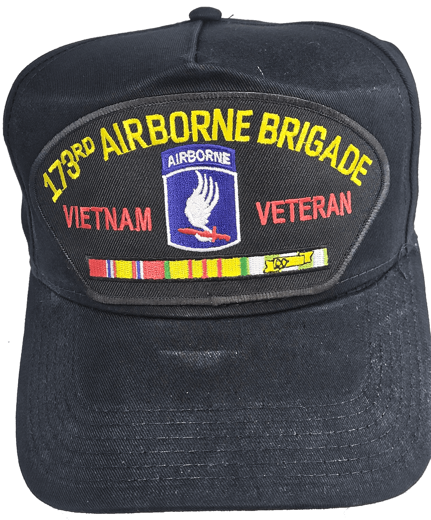 173rd Airborne Division Vietnam Veteran Adjustable Baseball Cap – Black With Optional US Flag Patch