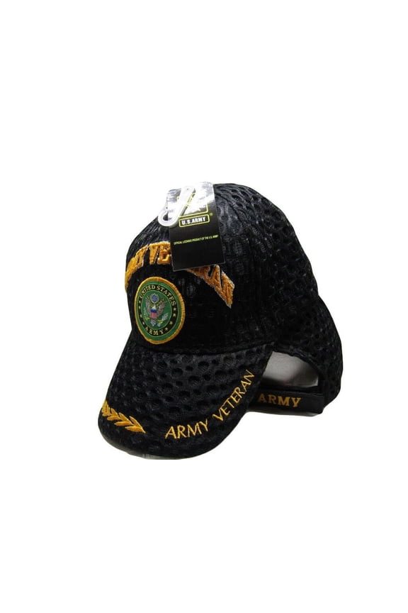 US ARMY EMBLEM Veteran side line mesh Black Embroidered Baseball Cap Hat