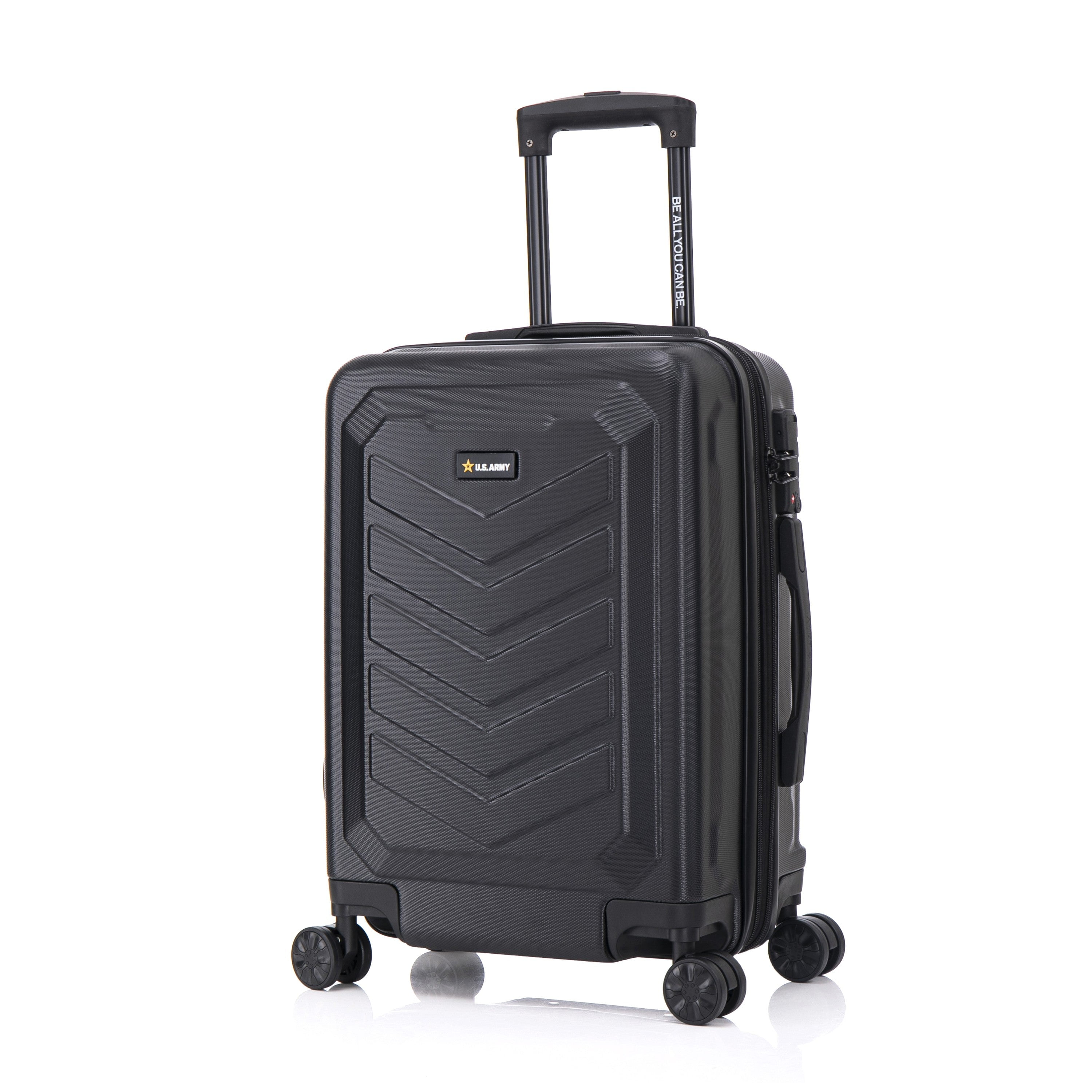 US ARMY FOX PRO 20" Expandable Carry-On Suitcase with TSA Lock Black