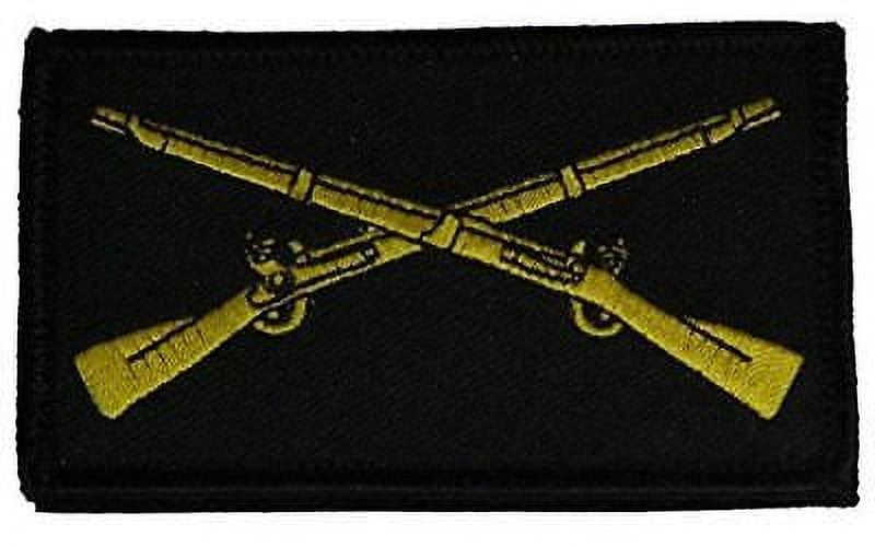 US ARMY INFANTRY CROSSED RIFLES 2 PIECE PATCH HOOK AND LOOP BACKING ...