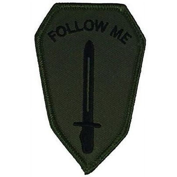 US ARMY INFANTRY SCHOOL FOLLOW ME PATCH FORT FT BENNING VETERAN GRUNT OD GREEN