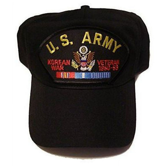 US ARMY KOREAN WAR VETERAN HAT CAP W/ CAMPAIGN SERVICE RIBBONS DMZ 38TH PARALLEL