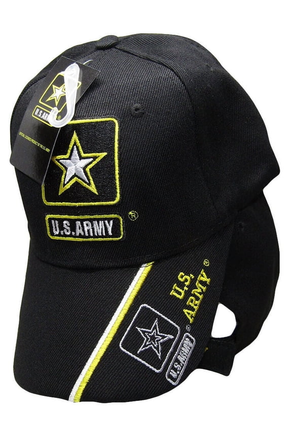 US ARMY STRONG LICENSED SEAL MILITARY LOGO STAR BLACK HAT CAP