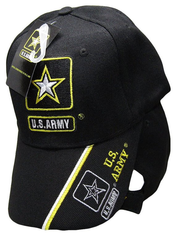 US ARMY STRONG LICENSED SEAL MILITARY LOGO STAR BLACK HAT CAP