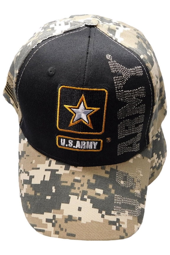 US ARMY STRONG VETERAN SIDE LINE STAR CAP HAT ACU CAMO