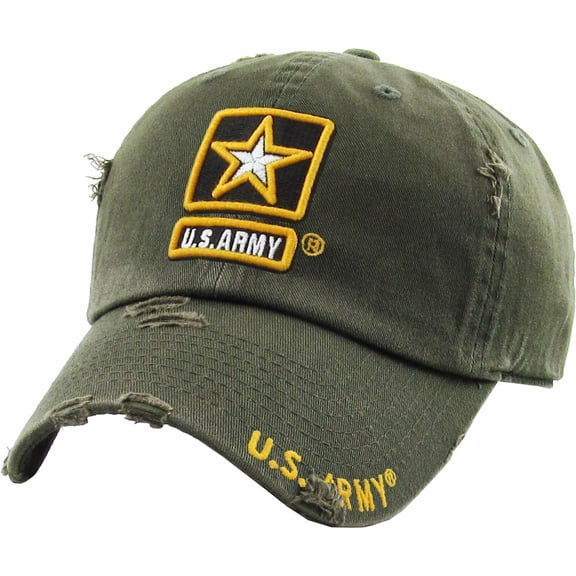 US ARMY Vintage Distressed Washed Cotton Baseball Cap