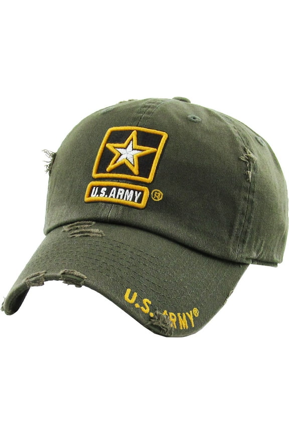 US ARMY Vintage Distressed Washed Cotton Baseball Cap