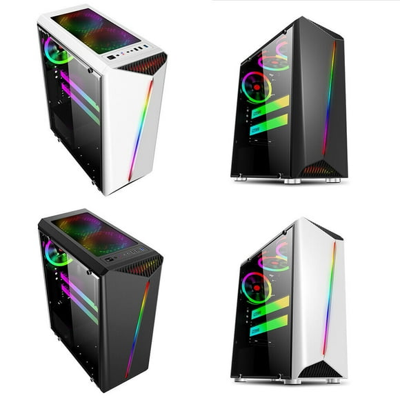 US ATX/MATX/ITX Mid Tower Case Side Panel Black White PC Gaming Computer Case