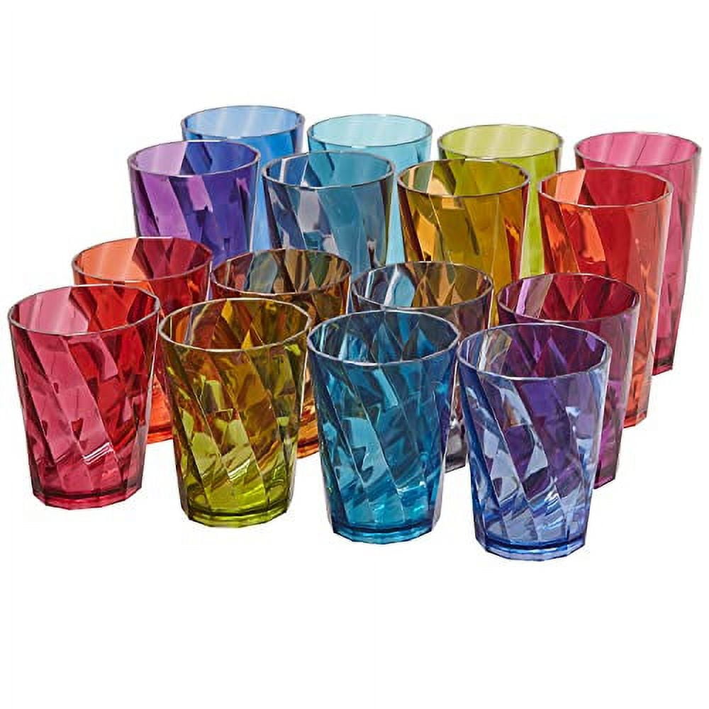 Large Rocks Clear Multi Colored Base Drinking Glass for Water
