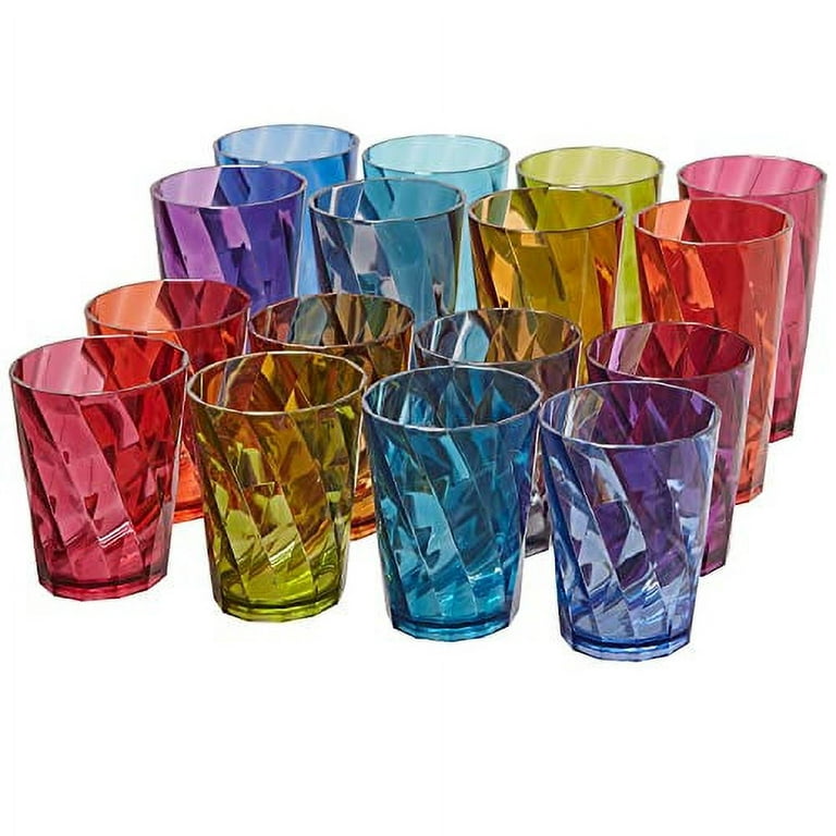 Plastic Tumblers Drinking Glasses Set of 2 Clear,Acrylic Cups For