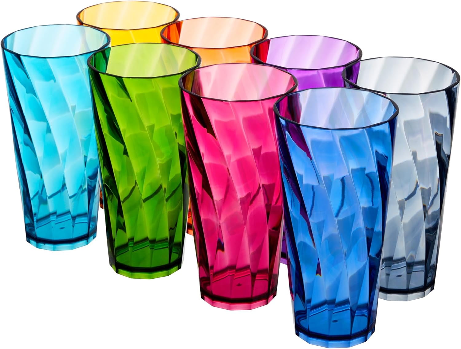 US Acrylic Optix Plastic Reusable Drinking Glasses (Set of 8) Water Cups in  Jewel Tone Colors | BPA-Free Tumblers, Made in USA | Top-Rack Dishwasher  Safe - Walmart.com