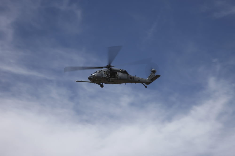 US Air Foce HH-60G Pave Hawk in flight over Arizona Canvas Art - Terry MooreStocktrek Images (35 x 23)