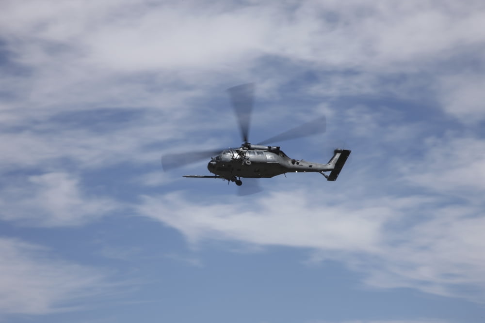 US Air Foce HH-60G Pave Hawk in flight over Arizona Canvas Art - Terry MooreStocktrek Images (35 x 23)