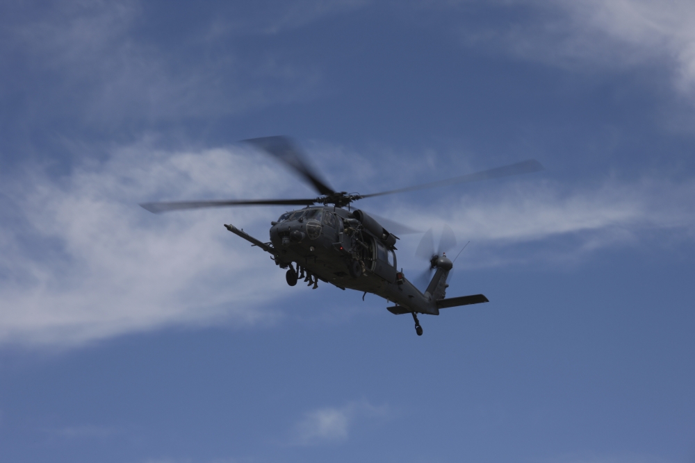 US Air Foce HH-60G Pave Hawk in flight over Arizona Canvas Art - Terry MooreStocktrek Images (35 x 23)