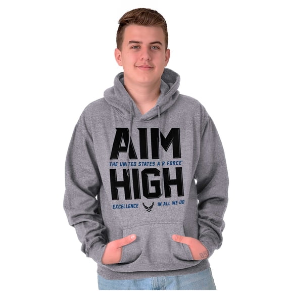 US Air Force Aim High USAF Logo Hoodie Sweatshirt Women Men Brisco Brands S