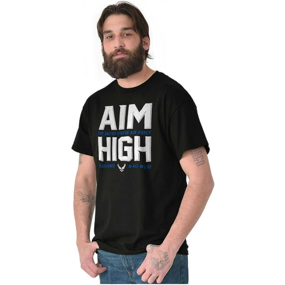 US Air Force Aim High USAF Logo Men's Graphic T Shirt Tees Brisco Brands S