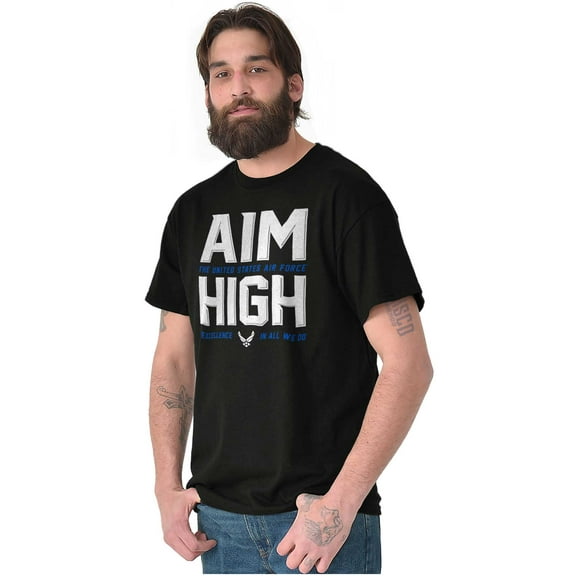 US Air Force Aim High USAF Logo Men's Graphic T Shirt Tees Brisco Brands S