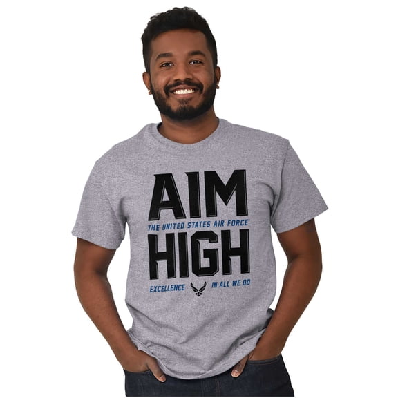US Air Force Aim High USAF Logo Men's Graphic T Shirt Tees Brisco Brands X