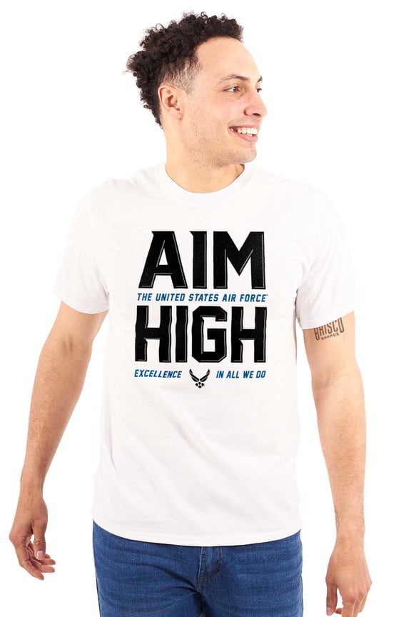 Aim High USAF Logo Unisex Plus Size Graphic Tee Brisco Brands 3X