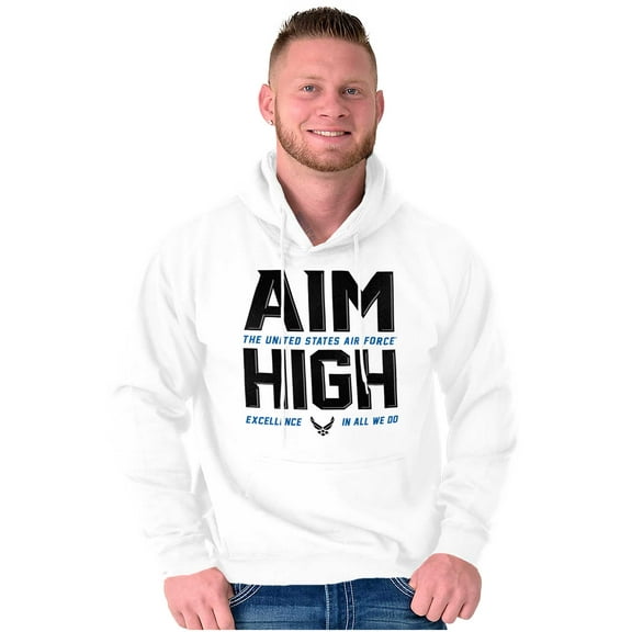 US Air Force Aim High USAF Logo Unisex Plus Size Hoodie Brisco Brands 2X