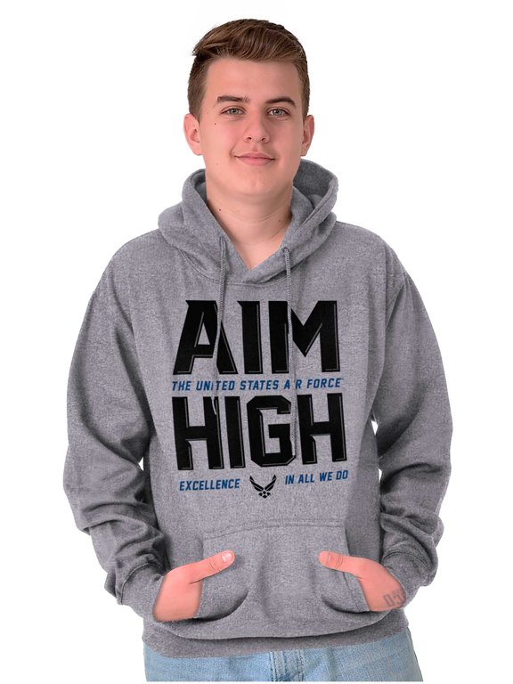 Aim High USAF Logo Unisex Plus Size Hoodie Brisco Brands 3X