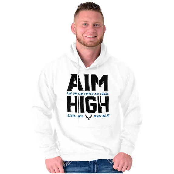 US Air Force Aim High USAF Logo Unisex Plus Size Hoodie Brisco Brands 4X