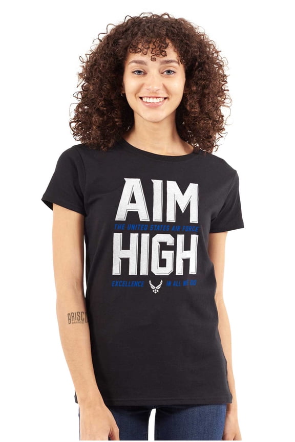 Aim High USAF Logo Women's Plus Size Shirt Brisco Brands 2X