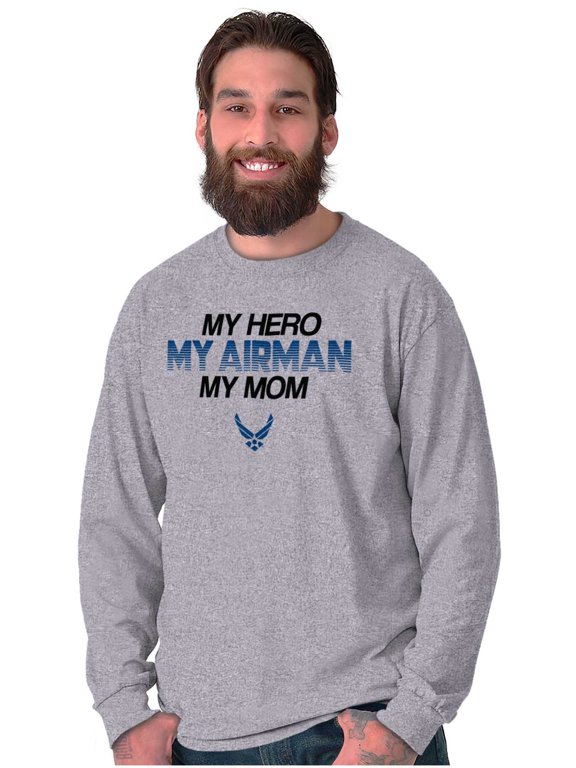 Airman My Hero My Mom Unisex Plus Size Long Sleeve Shirt Brisco Brands 3X